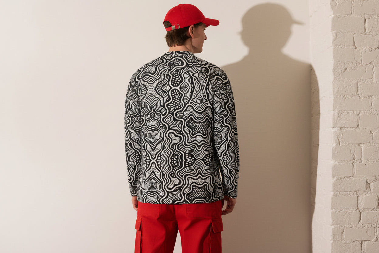 Organics B&W abstract recycled hockey jersey