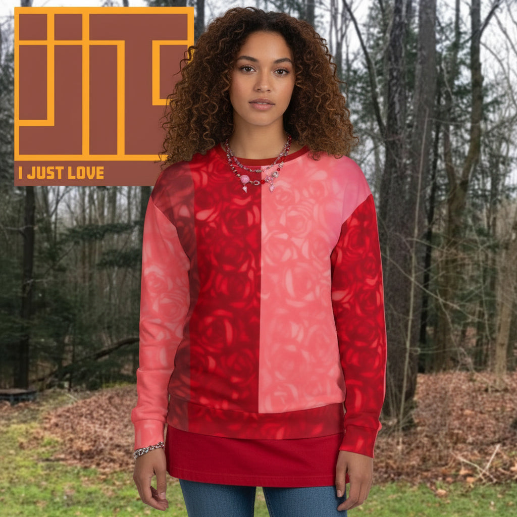 Pink and Red Roses Unisex Sweatshirt