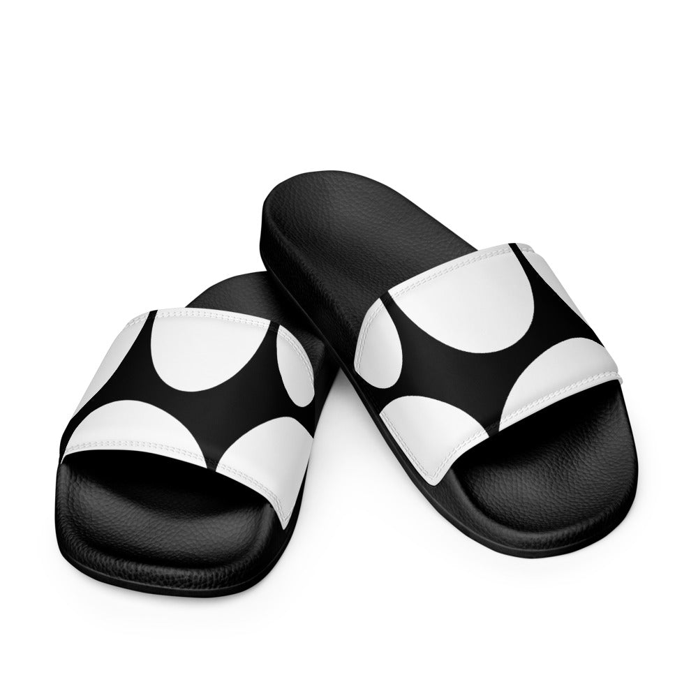 Black and White Oval Fancy Women's slides